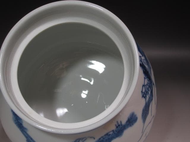 ☆ 加藤藤城 染付近江八景絵水指 久田流十二代尋