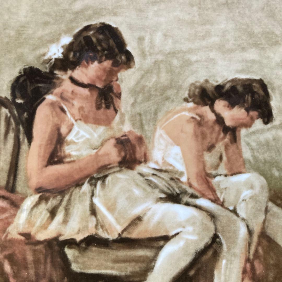 鬼頭鍋三郎【バレリーナ】￼50sヴィンテージノリタケ陶板35×38絵24×27c