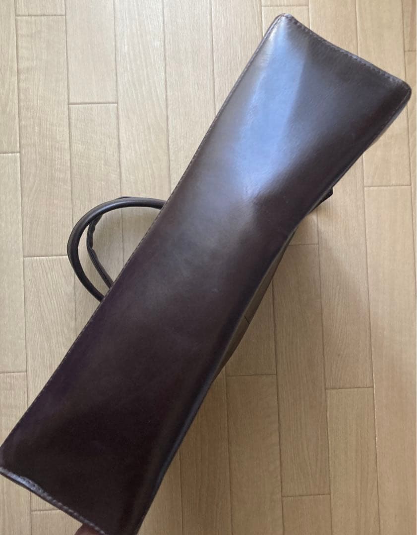 Republiq 縦長　ダークブラウン　トートバック　革　ビジネス