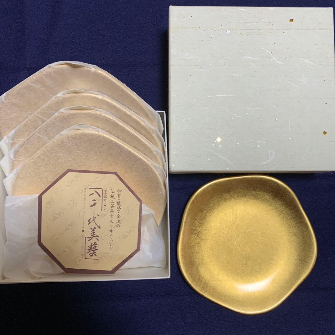 八千代 金沢金箔 金箔銘々皿 5枚セット