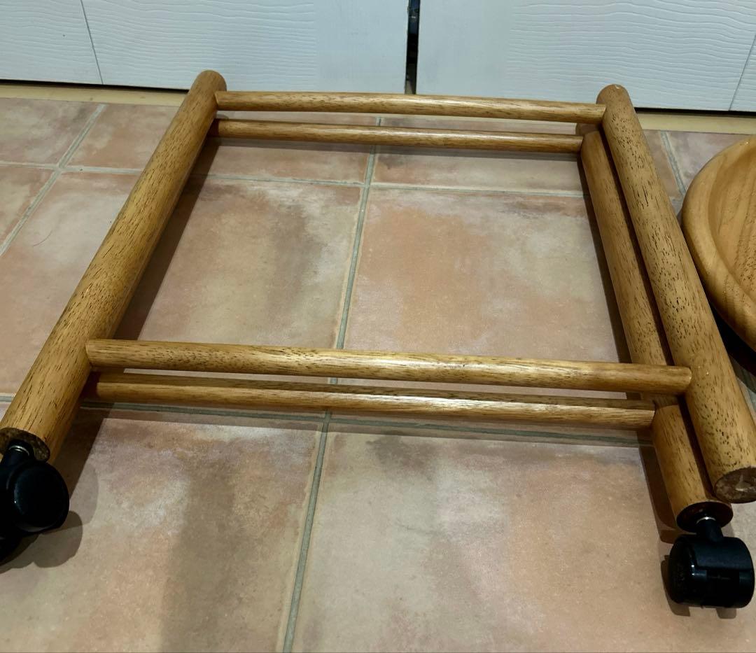 manikoさま専用】北欧デザイン 木製 サイドテーブル キャスター③付き