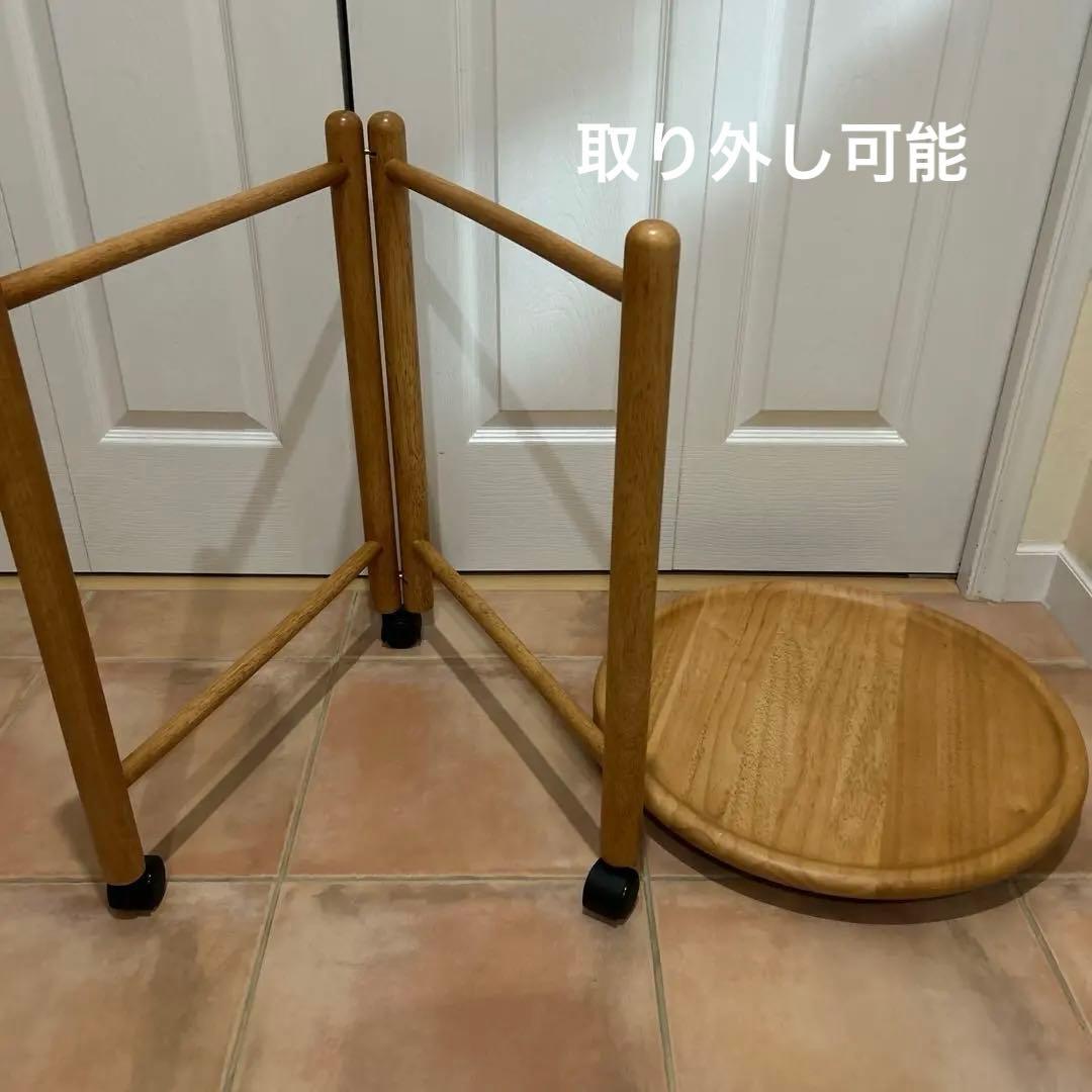 manikoさま専用】北欧デザイン 木製 サイドテーブル キャスター③付き
