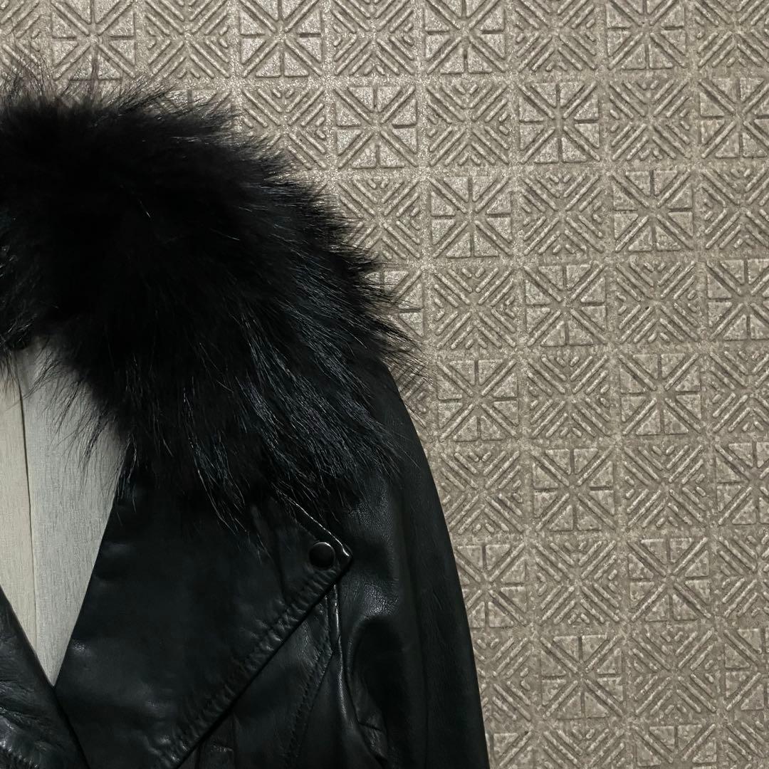 GARUDA ホースハイド シングル レザー ライダース ジャケット 馬革 黒