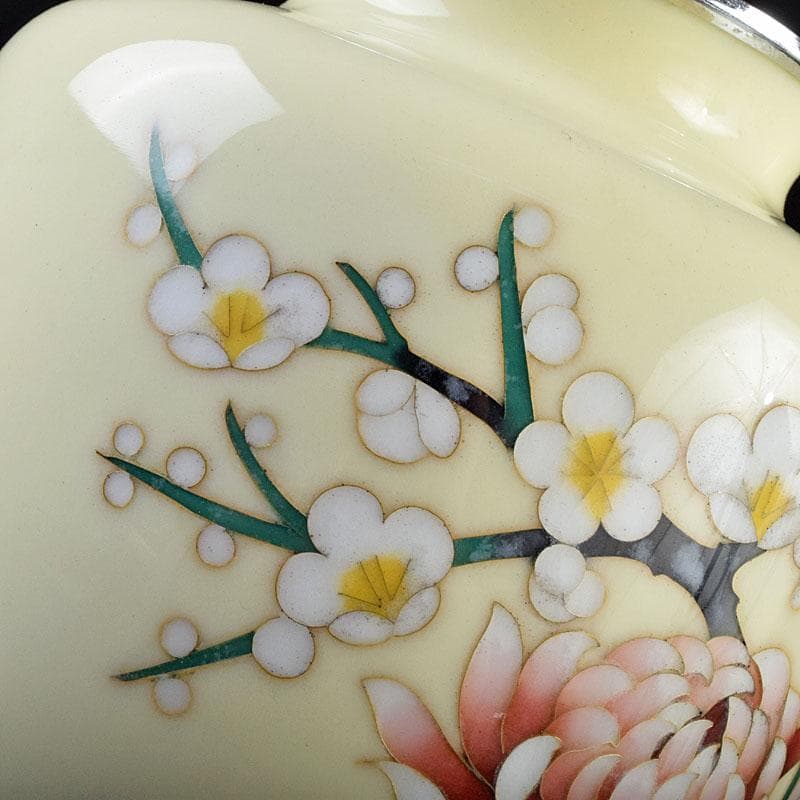 七宝焼 四君子文 花瓶 V R9273