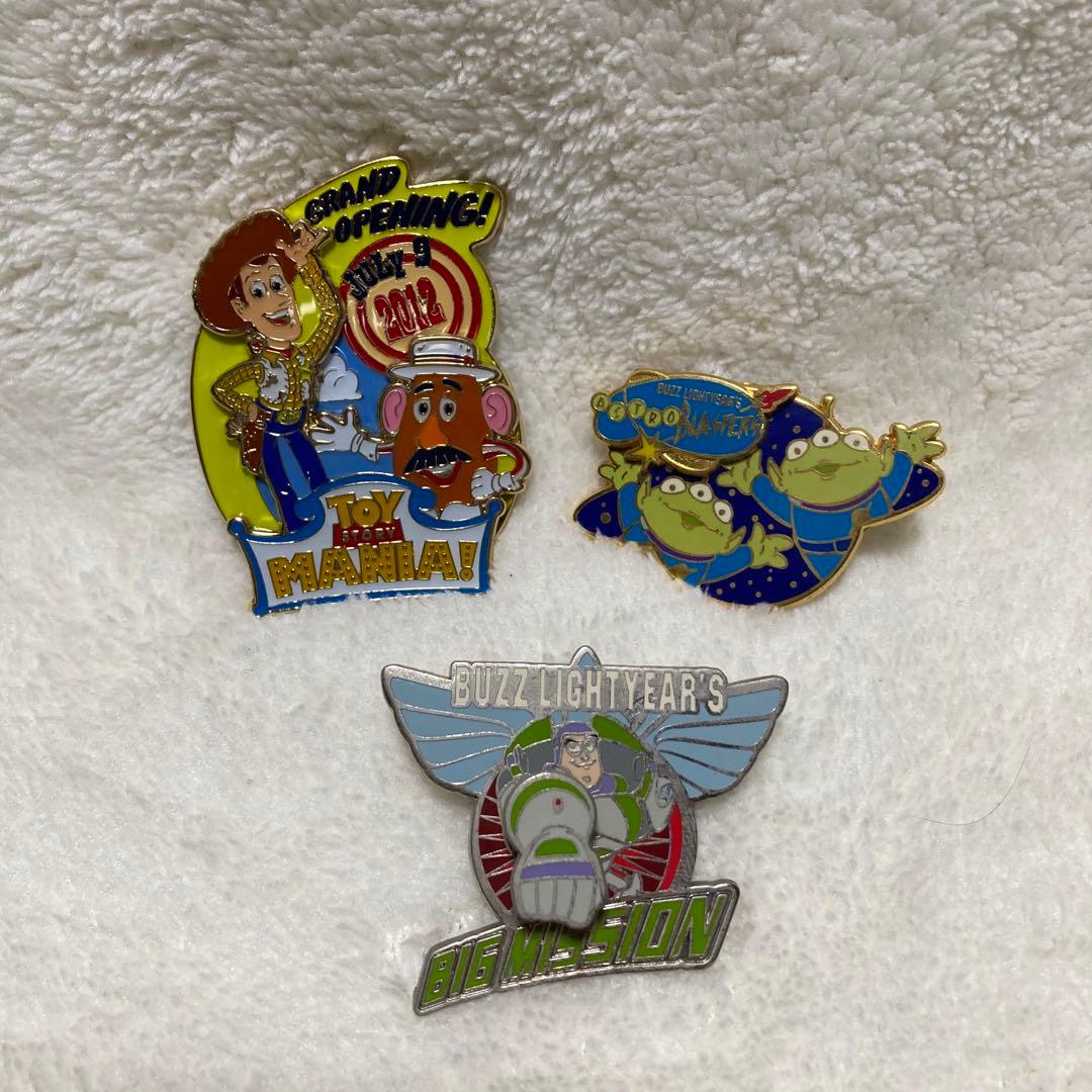 東京ディズニーランド ディズニーシー トイストーリー ピンバッジ 3点