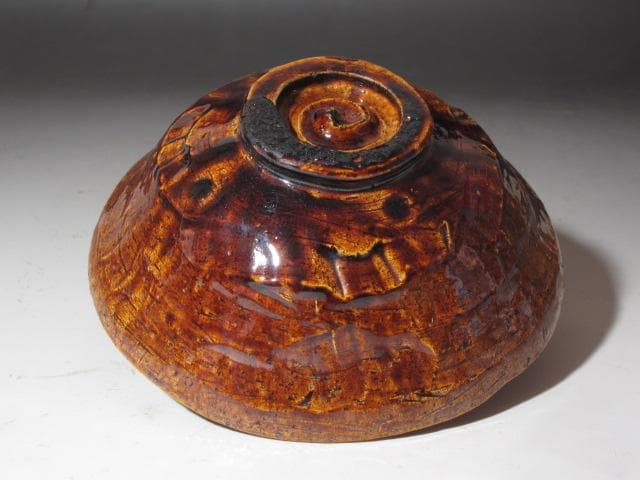 ☆楽吉左衛門十代旦入飴釉茶碗福力二重箱表千家十二代惺斎の花押☆x381