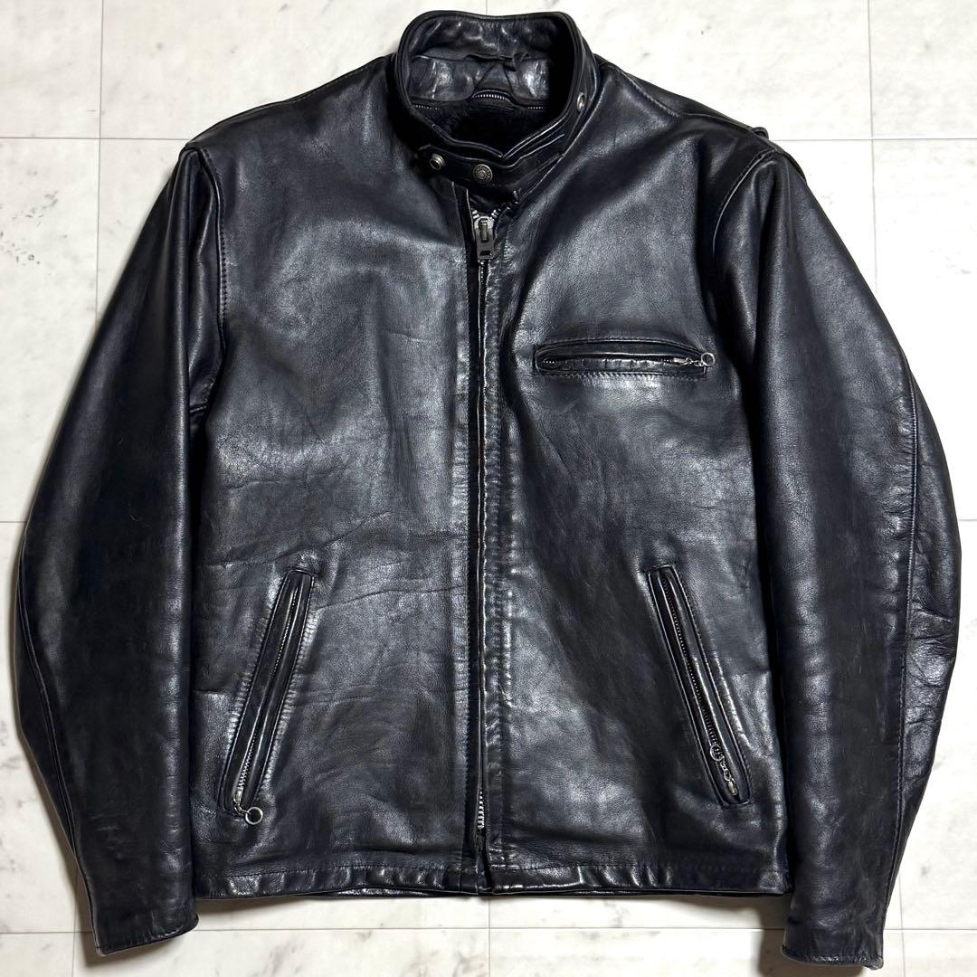 Schott 2way シングルライダースジャケット ボアライナー付き 38