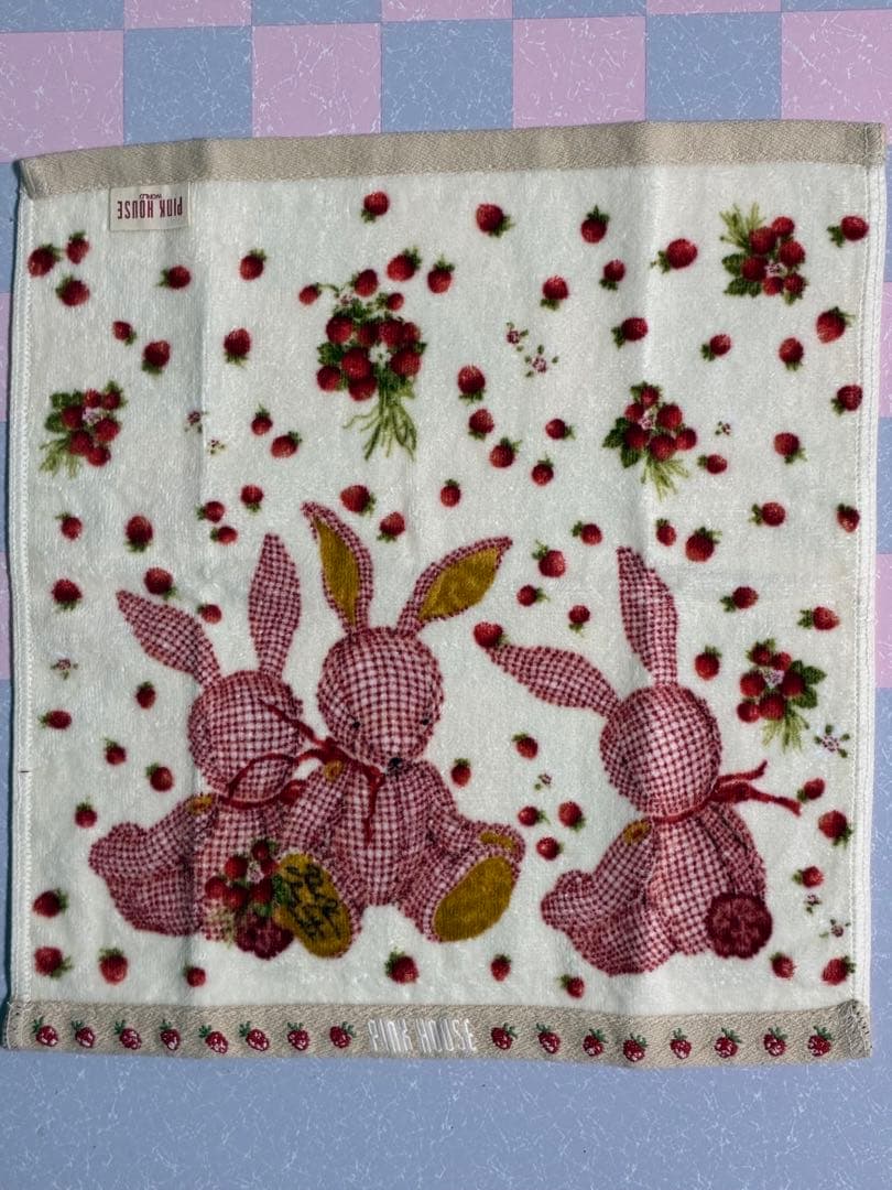 ピンクハウス ハンドタオル ギンガムうさぎ イチゴ 希少 - メルカリ