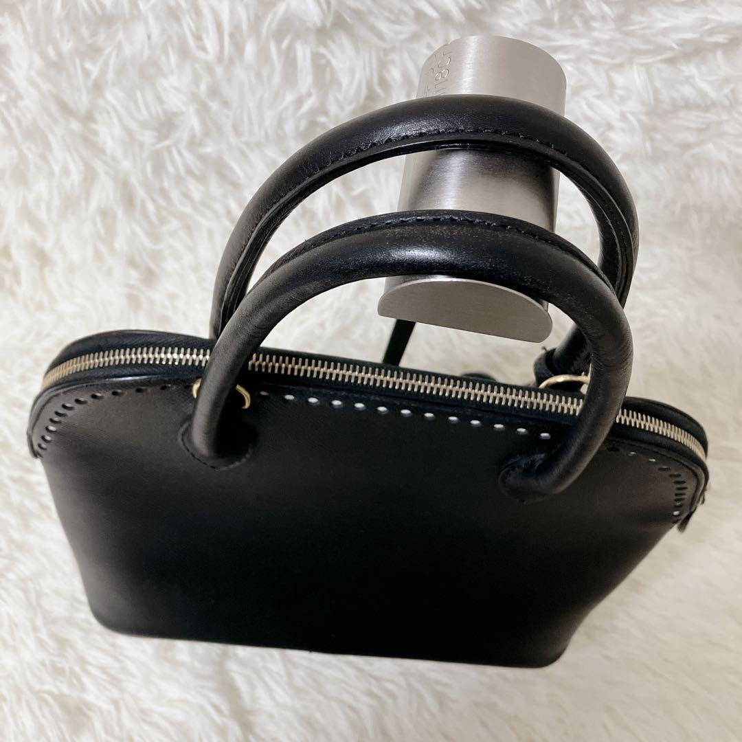 極美品 エットーレ ブガッティ ハンドバッグ ブラック レザー イタリア製