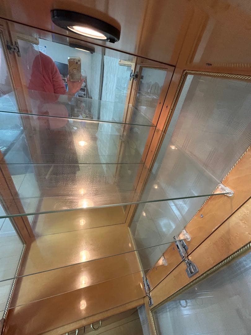 最終値下げ】キュリオケース木製ガラスケース バーズアイ 高145横65奥行45