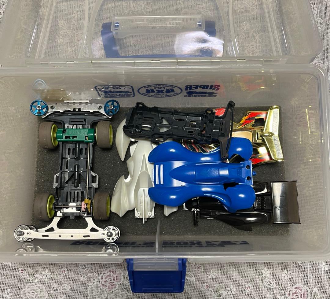値下げ タミヤ ミニ四駆スーパーレーサーズボックス2個＋モーター11個など
