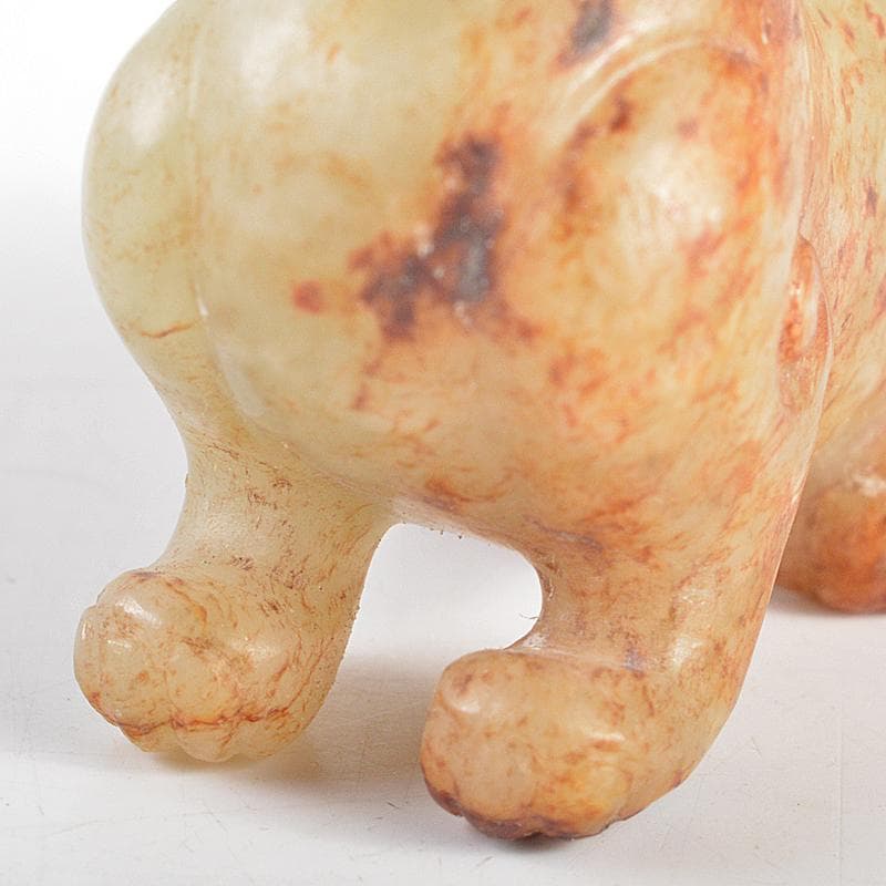 ⭐️完成品⭐️ 中国 玉石白玉彫刻 神獣 紙鎮 置物 C R5400 【1016556386】