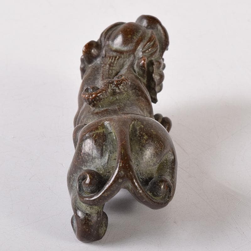 中国　古銅宣徳銅　獅子　神獣　紙鎮　置物　C　7464