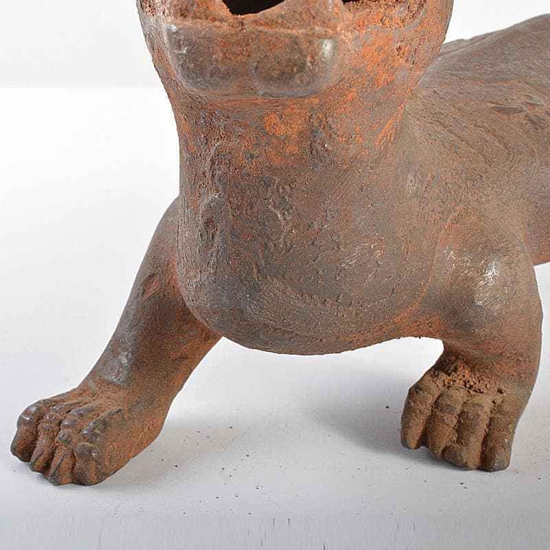 中国　古鉄　神獣　置物　M　R6845