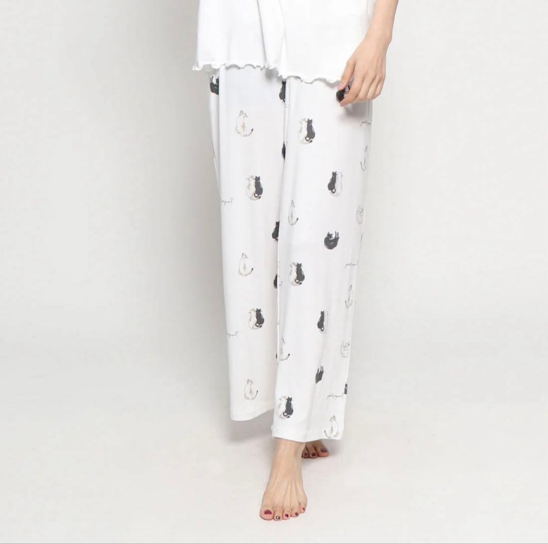 ジェラートピケ キャットTシャツ キャットロングパンツ セットアップ