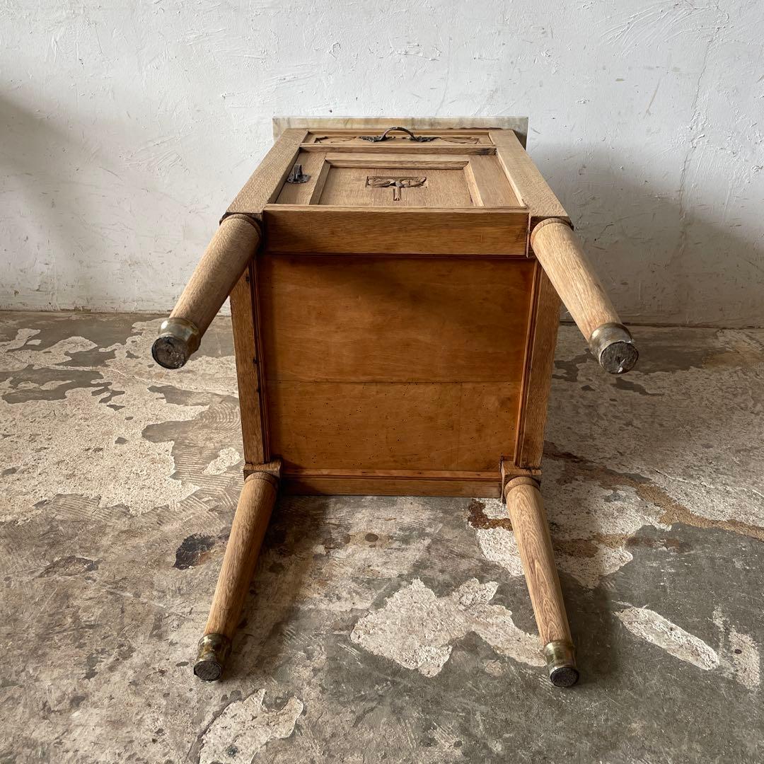 大理石ドロワーサイドテーブル 大理石ドロワーベッドサイドテーブル 剥離