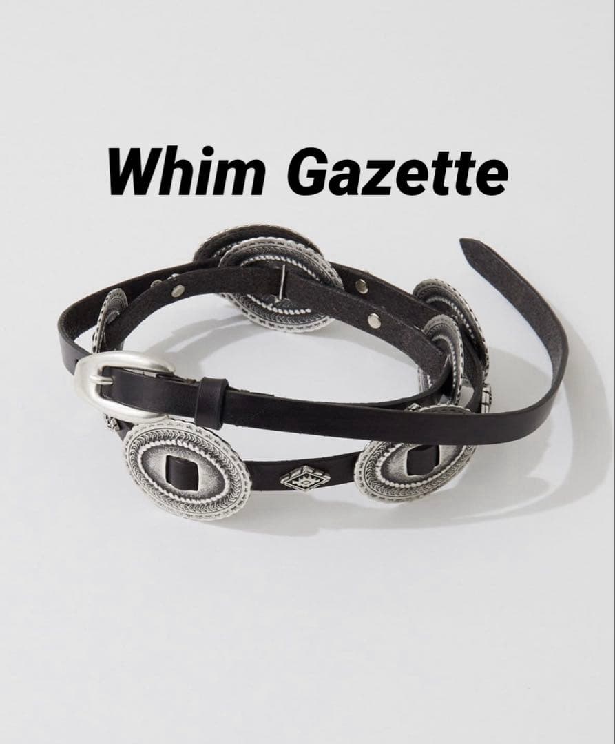 試着のみ☆ウィムガゼット Puntovita コンチョ細ベルト レザー