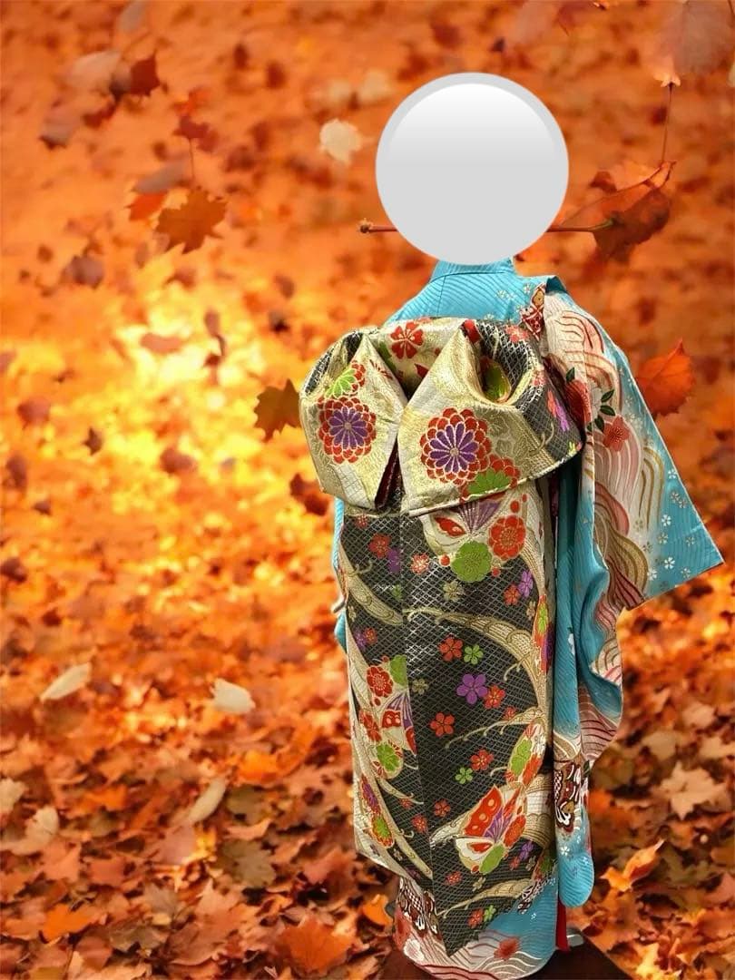 正絹　着物　フルセット　だらり帯　7歳