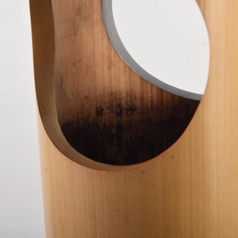 茶道具 竹花入 花筒 銘「萬歳」 在銘 極め箱 C 8328