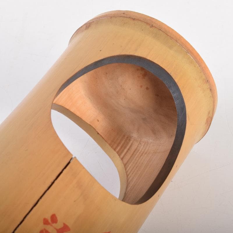 茶道具 竹花入 花筒 銘「萬歳」 在銘 極め箱 C 8328