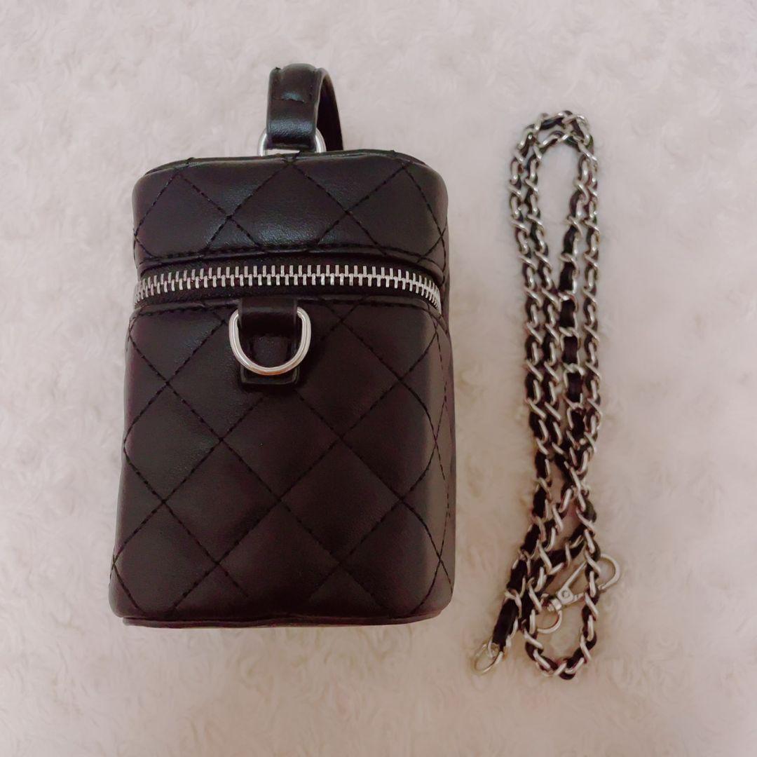 Darich キルティングスクエアミニバッグ シルバーパーツ BLK バニティ