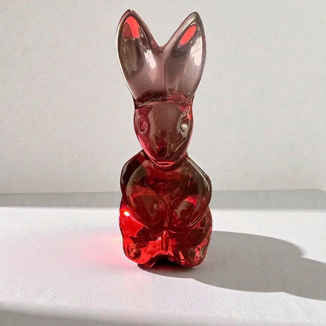 希少】バカラ Baccarat 兎 ウサギ 赤 レッド クリスタル 箱付き - メルカリ