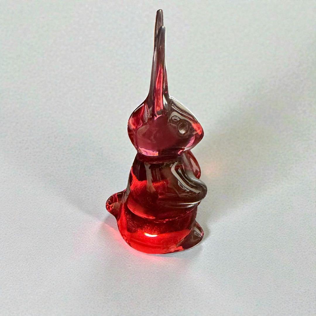 希少】バカラ Baccarat 兎 ウサギ 赤 レッド クリスタル 箱付き - メルカリ