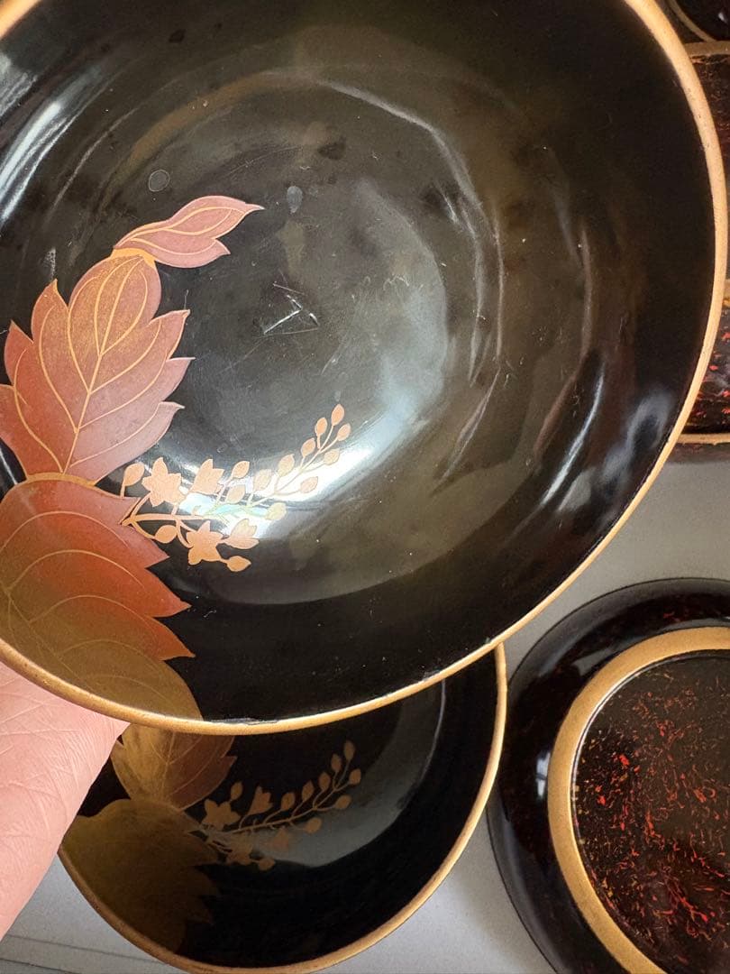 輪島塗漆器 椀 内桐巻繪 菓子椀 拾人前入 蒔絵 10客 訳