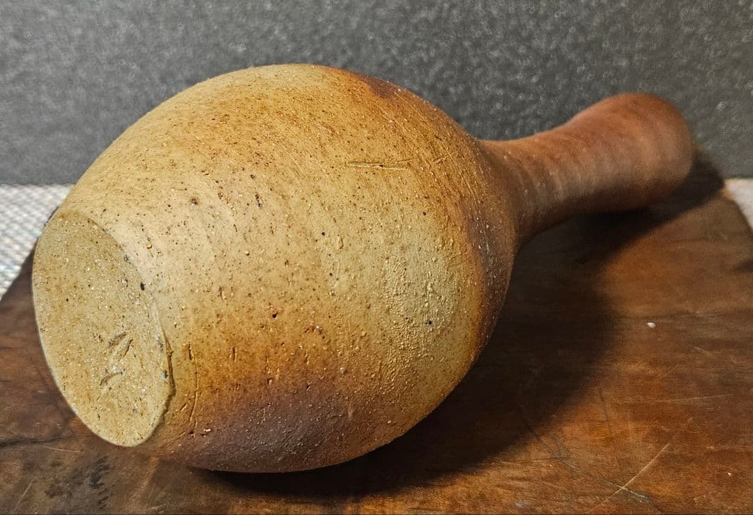 岡山県重要無形文化財保持者 備前焼 伊勢崎満 造 窯変 花入 弟 人間