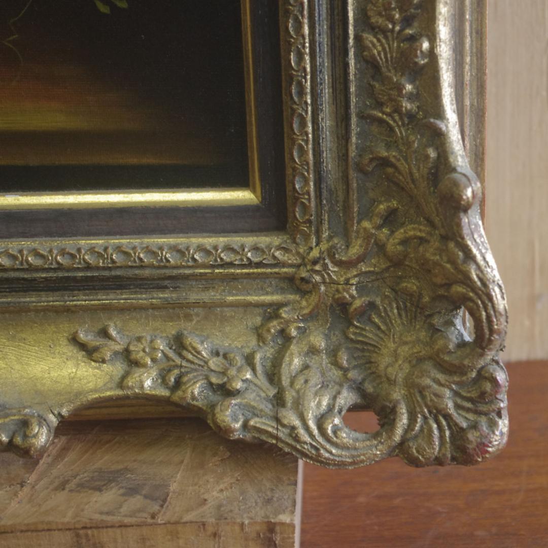 B.Klaede 「美しい花のブーケ」 肉筆 原画 アクリル画 バロック様式