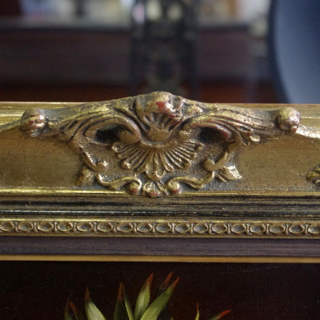 B.Klaede 「美しい花のブーケ」 肉筆 原画 アクリル画 バロック様式