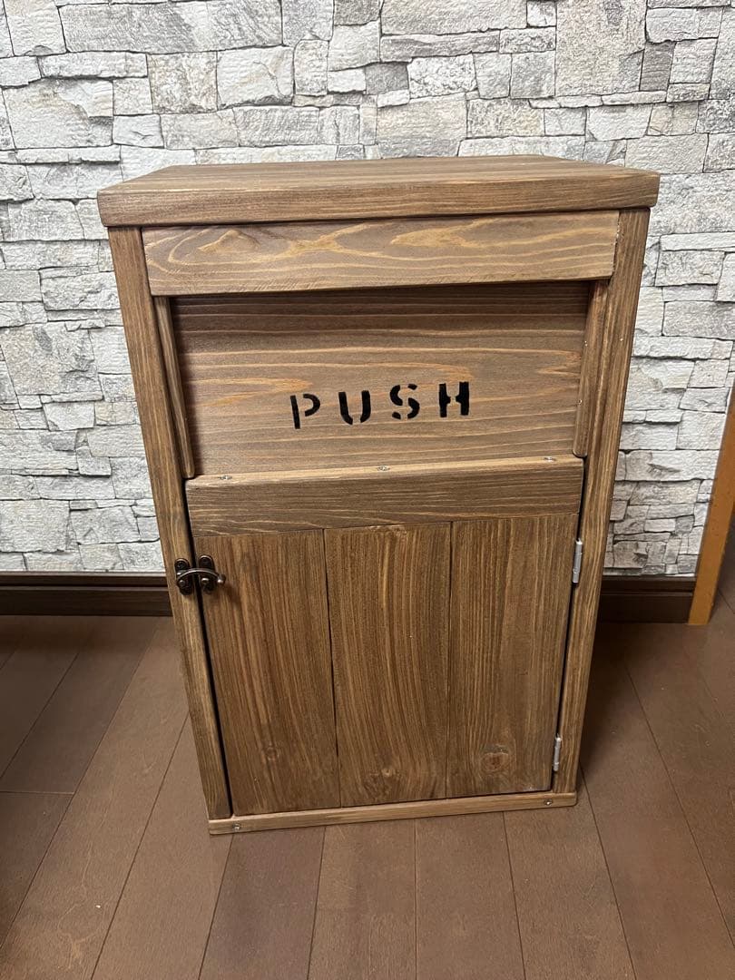 45L 白×ナチュラル アメリカン ダストボックス お洒落ゴミ箱 分別 木製