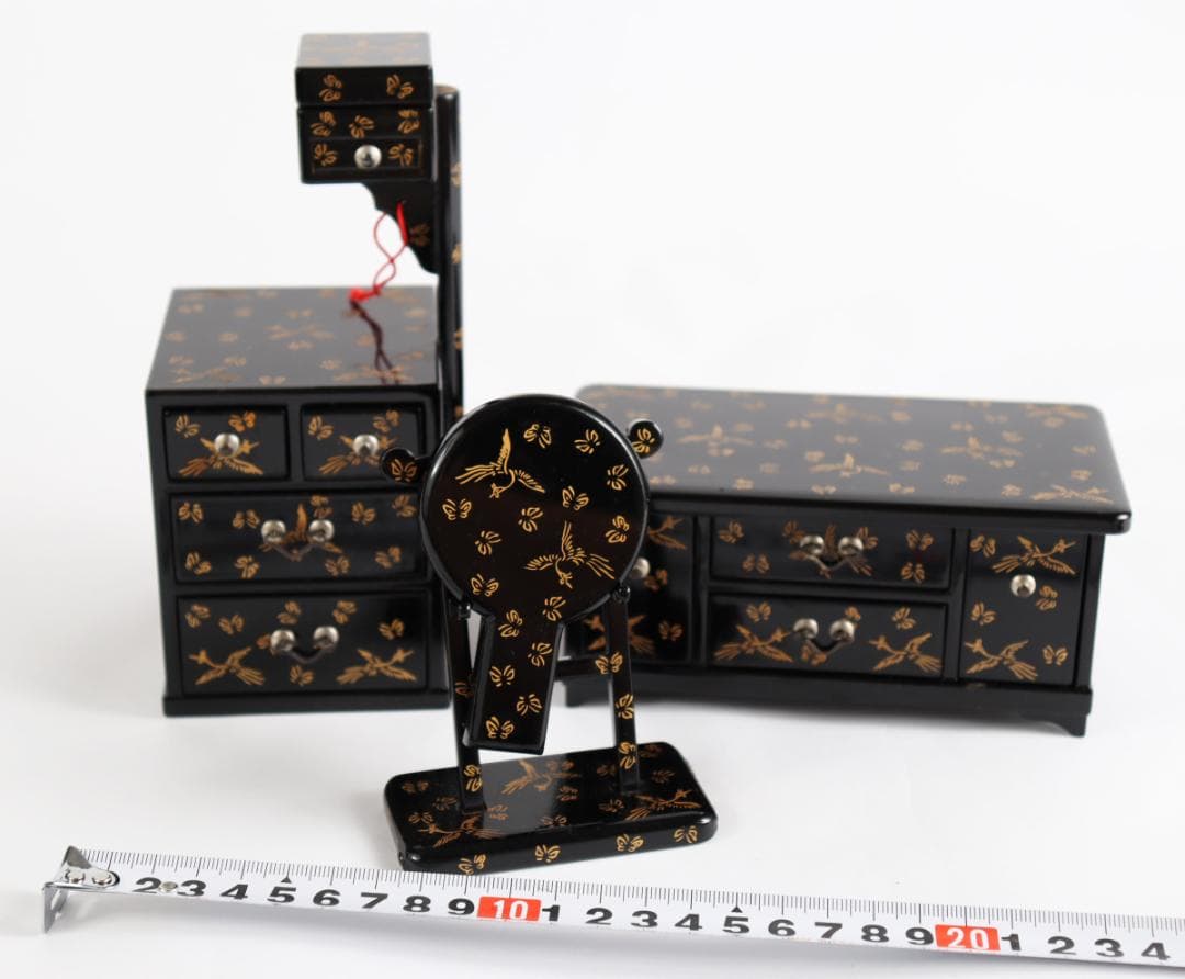 雛道具 京人形 田中彌 蝶鳥蒔絵 鏡台 針箱 京都 田中弥 共箱