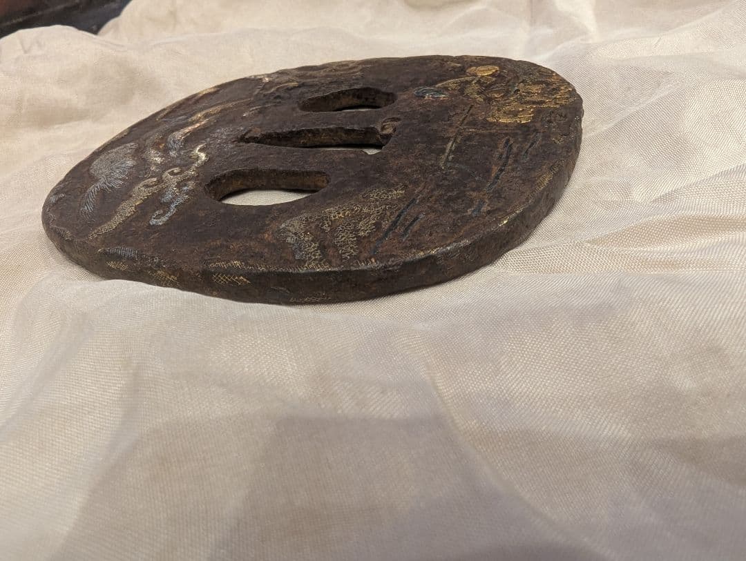 日本刀　鉄　鍔(つば)　鉄地鍔