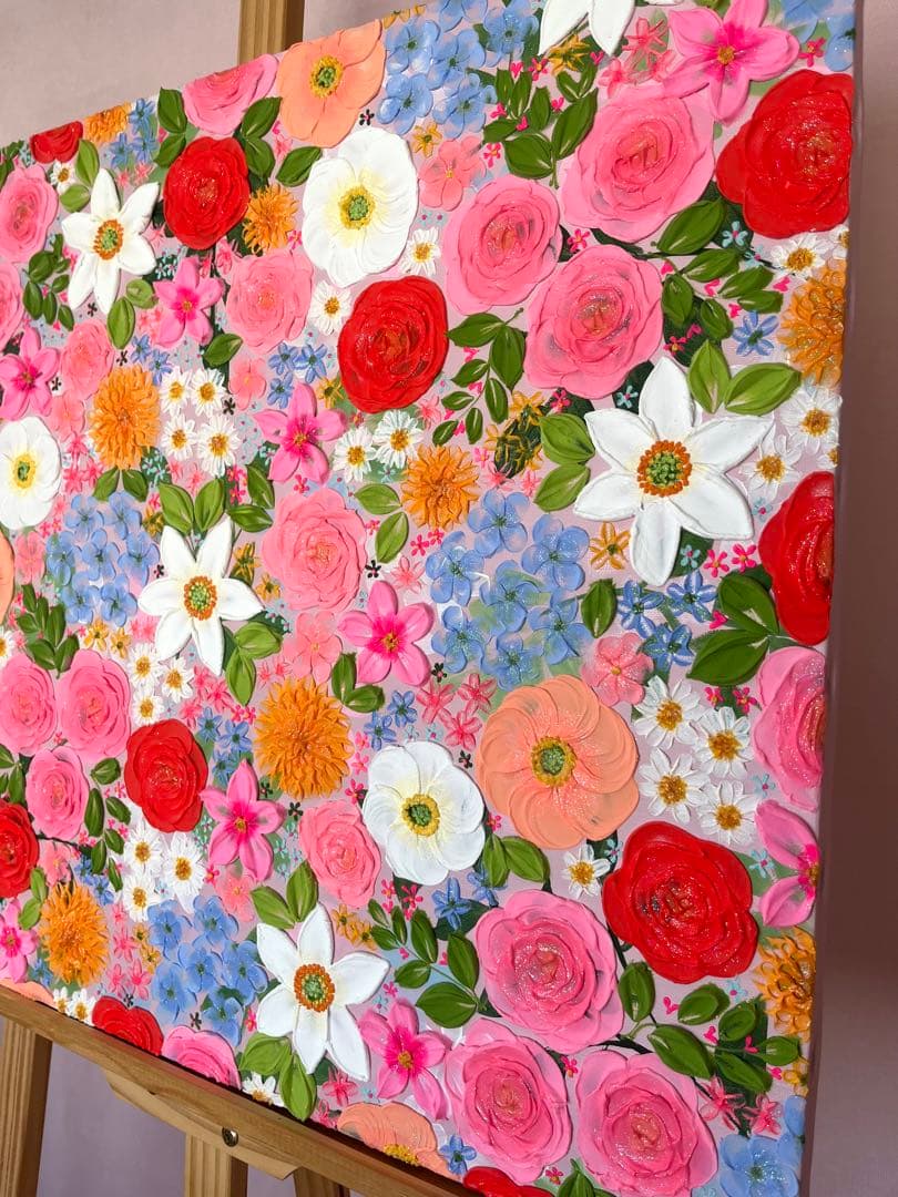 ☆KK☆様リクエスト作品 ボタニカル テクスチャーアート 現代アート 花