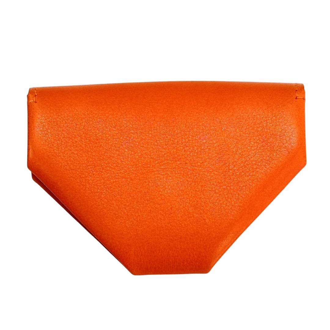 未使用級 HERMES ケース ルヴァンキャトル オレンジ ゴールド金具