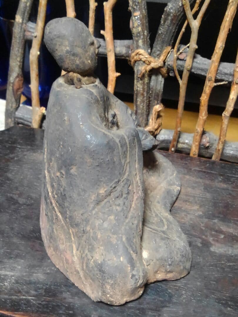 ♥陶製 とても古い 仏像 2 座像 仏壇 仏具 骨董品