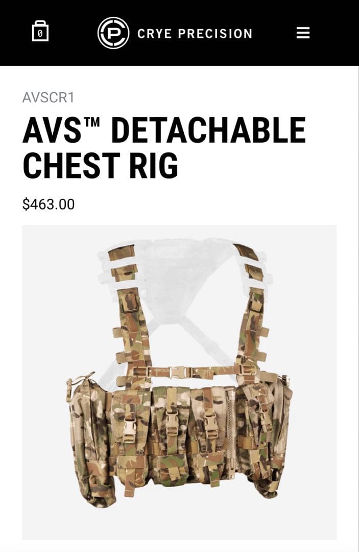 実Crye Precision AVS Detachable Chest Rig - メルカリ