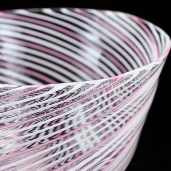 Y2679-2 大正ガラス 深鉢型マーブル渦文 氷コップ 和硝子 ＃6