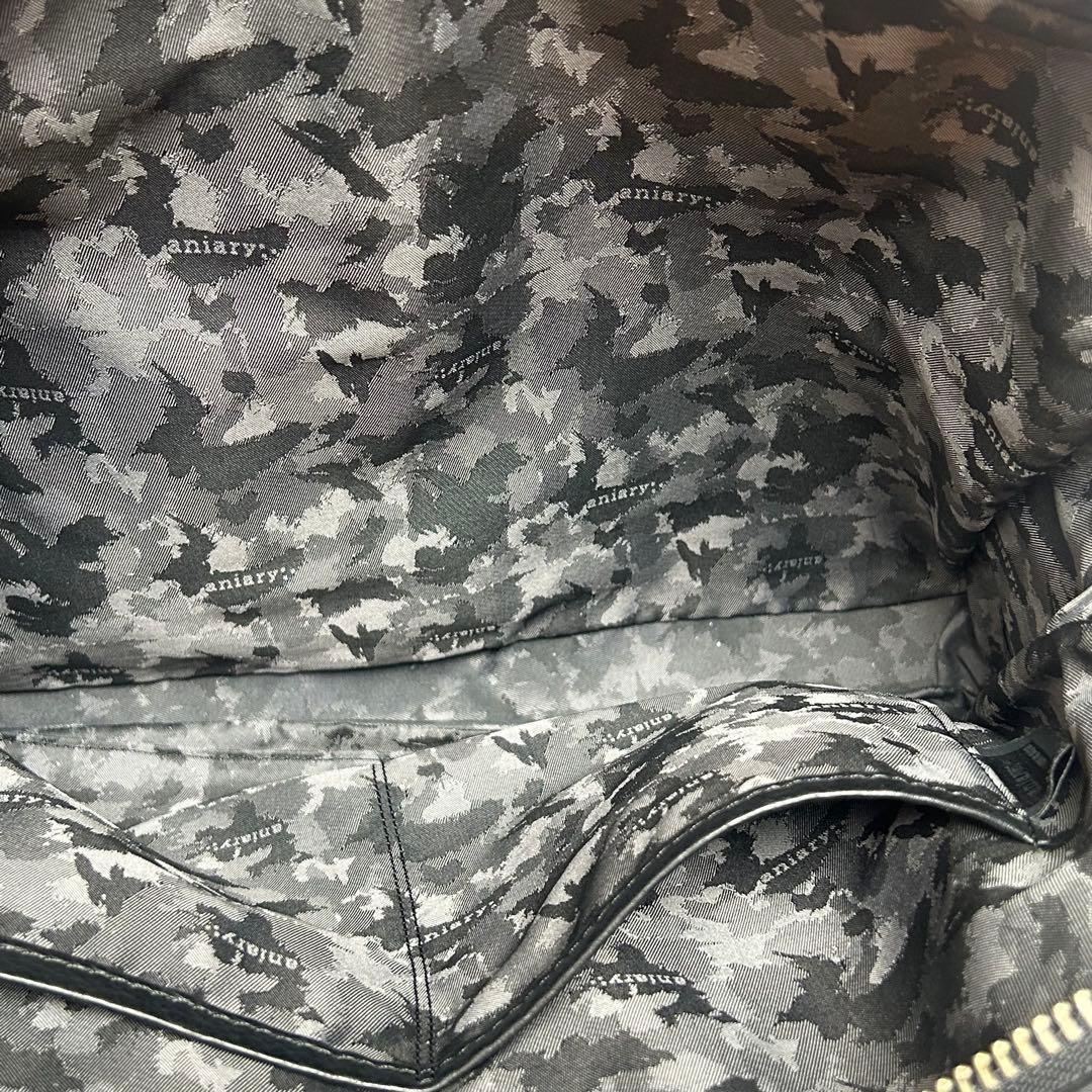 ✨アニアリaniary ブリーフケース ビジネスバッグ レザー シボ革 ブラック