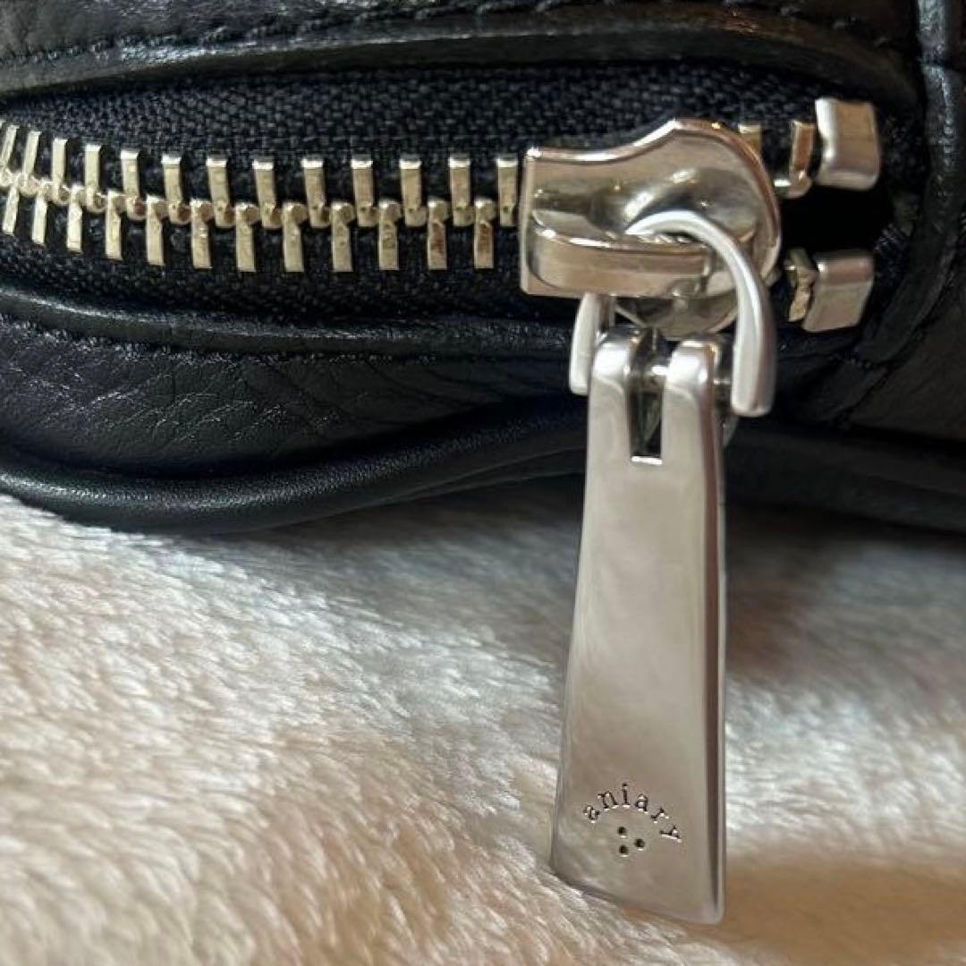 ✨アニアリaniary ブリーフケース ビジネスバッグ レザー シボ革 ブラック