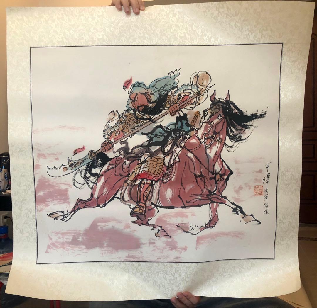 関羽 関公 赤兎馬 人物中国画 三国志の人物 歴史 水墨画 - メルカリ 夜