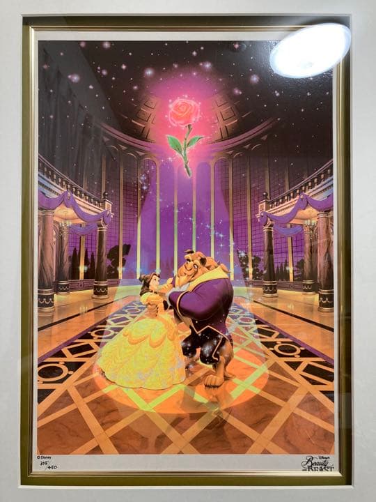 美女と野獣「マジックオブラブ」シルクスクリーン 額装品 ディズニー