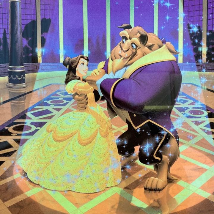 美女と野獣「マジックオブラブ」シルクスクリーン 額装品 ディズニー