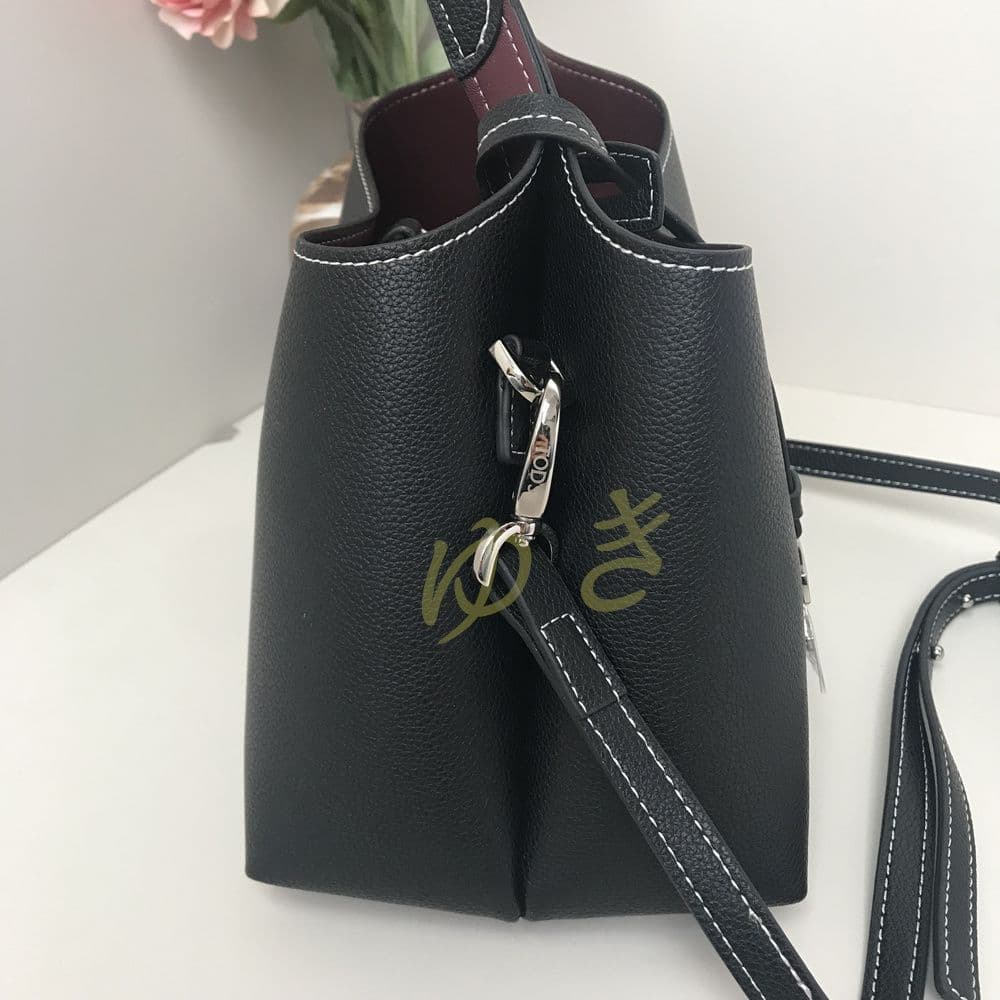 黒 レザー トートバッグ ショルダーバッグ