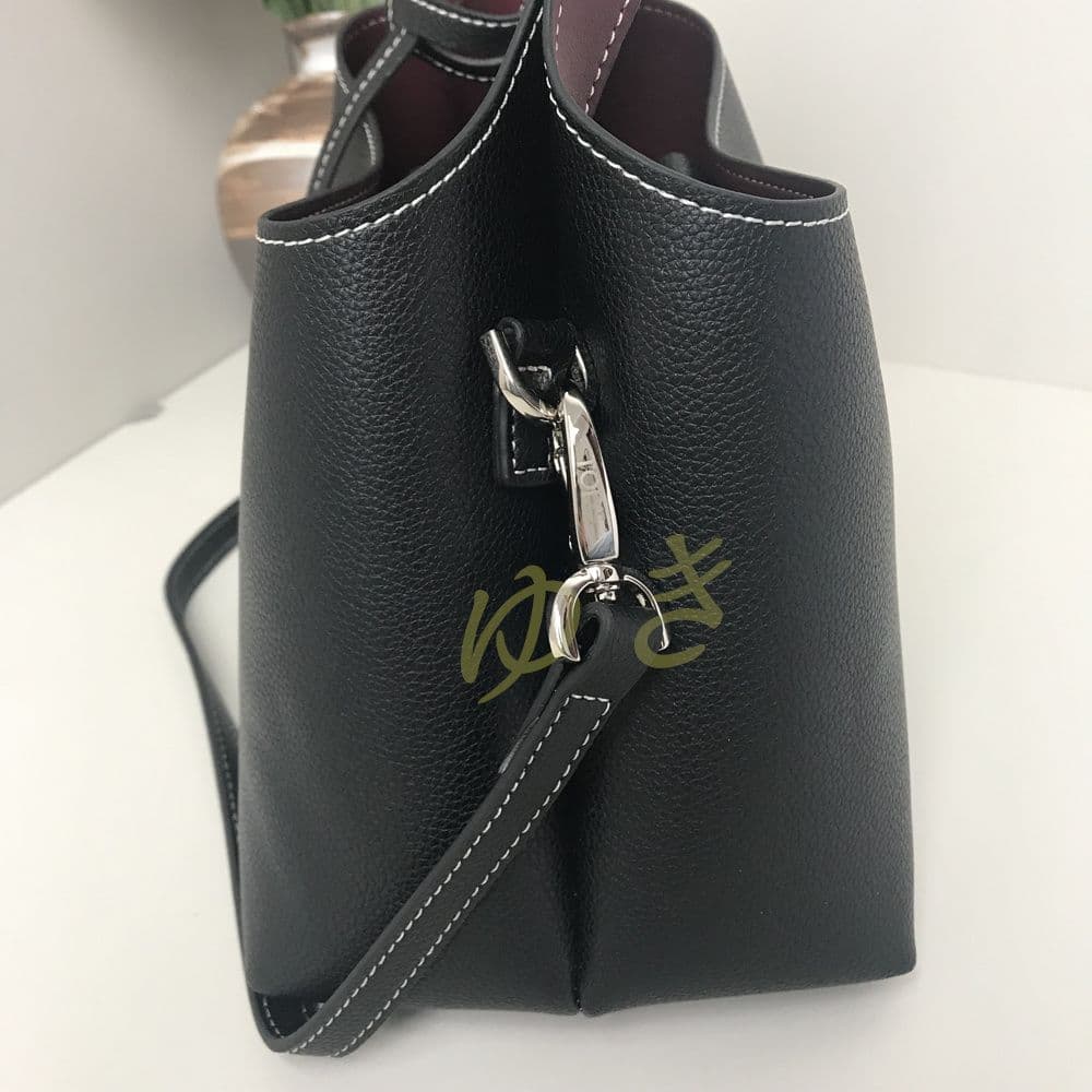 黒 レザー トートバッグ ショルダーバッグ