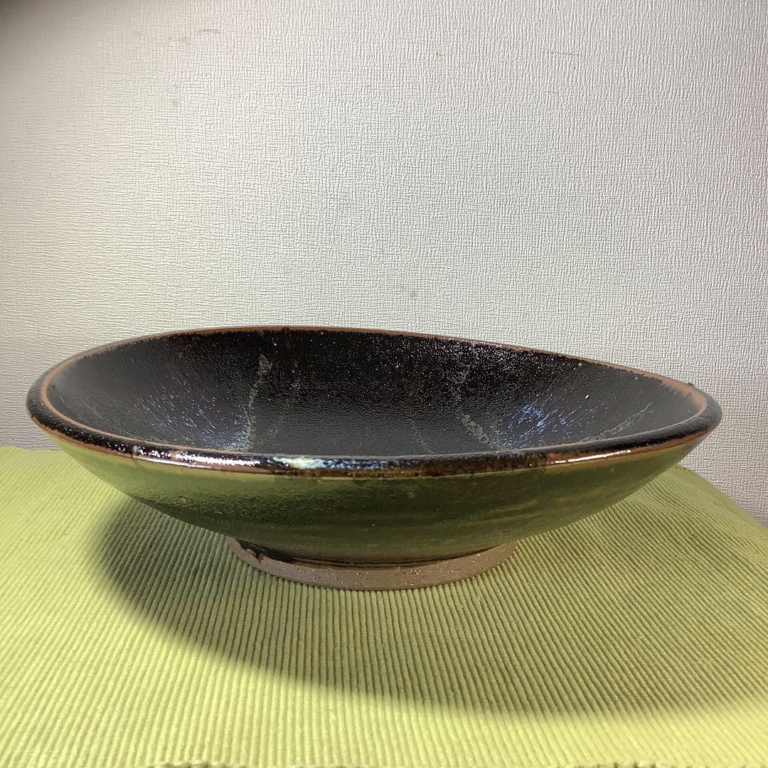 値下げ　出西窯(しゅっさい) 黒釉　大皿　29.5cm