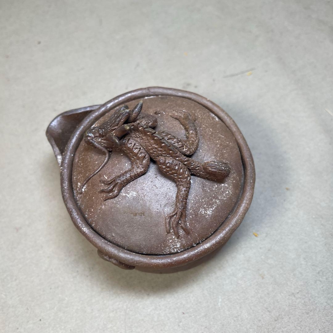 古い備前焼 備前龍宝瓶 手造り宝瓶 煎茶道具 茶器