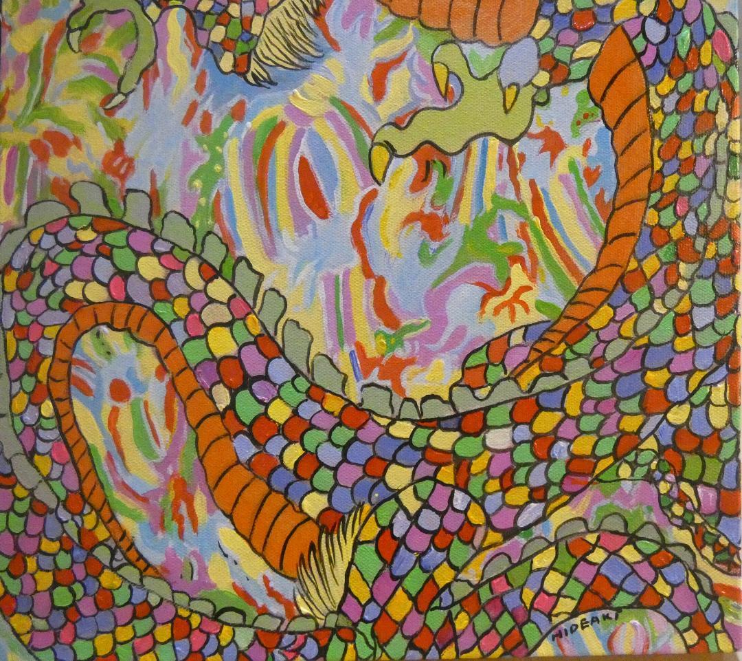 Lokahi TOKYO様専用 油絵 額付き ジミー大西 【竜】手描き M10