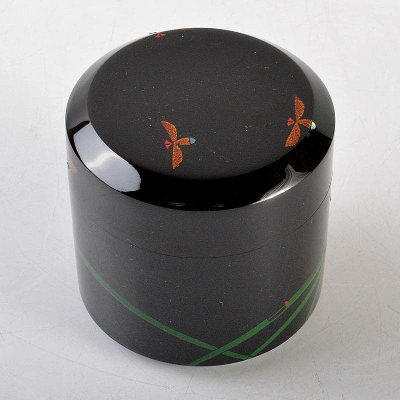 茶道具　中村宗悦作　即中斎好　早苗蛍　螺鈿装飾　雪吹茶器　共箱　V　6562